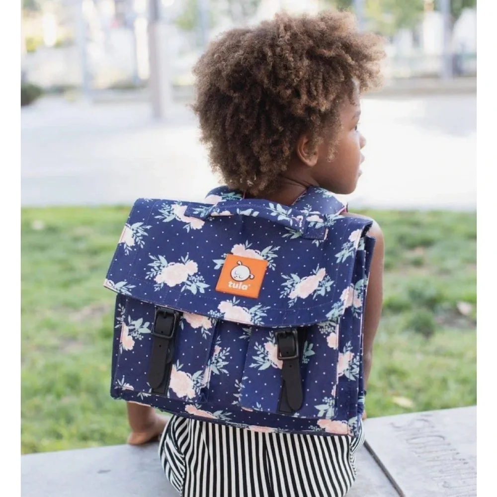 Tula Kids Floral Navy and Pink Backpack